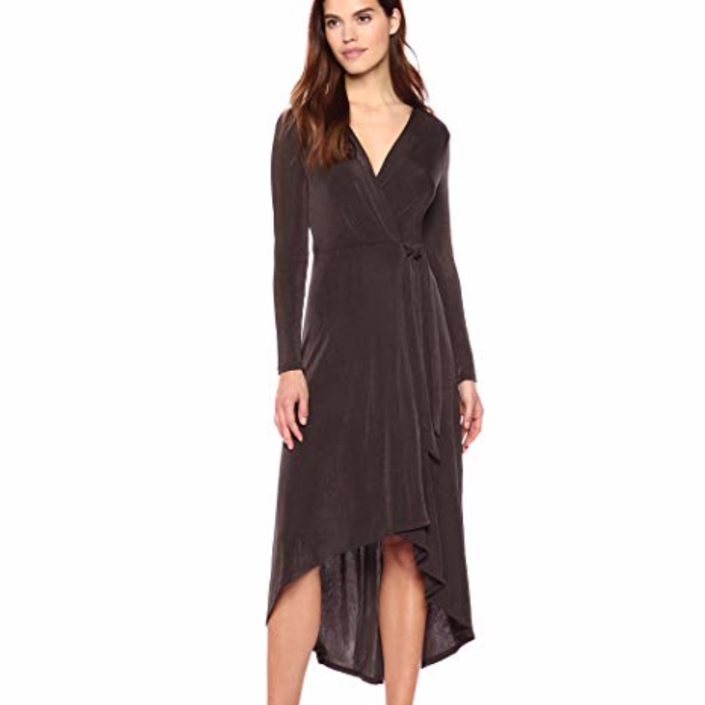 ASTR the label Melonie Wrap Long Sleeve Midi Dress
